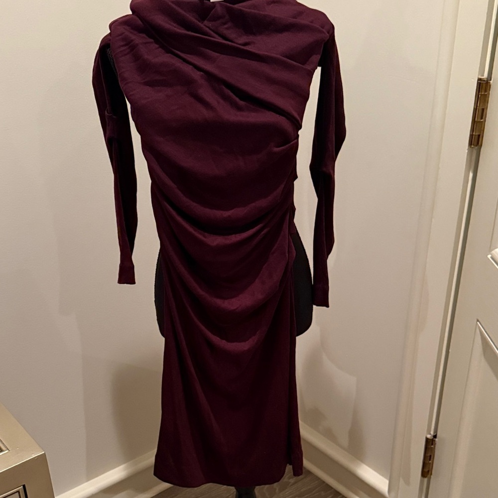 Diane Von Furstenberg Deep Purple Long Sleeve Dress